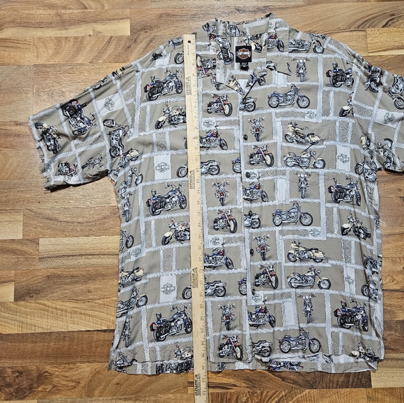 Harley Davidson Motorcycle All Over Print Button Shirt Size 2XL - Picture 6 of 8
